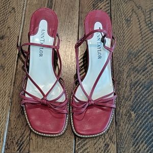 Ann Taylor red sandals size 8